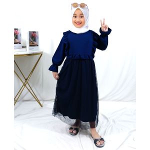 CF Kids Gamis Anak Tile Melody Sweet Polka Tulle Kids Dress