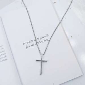 Minimal Cross Pendant in Titanium Steel
