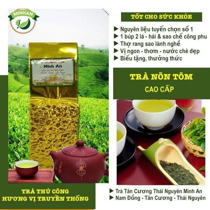 500Gr Trà bắc Thái Nguyên Tân Cương - Trà Nõn Tôm LOẠI 1 cho khách sành GÍA XƯỞNG - xanh sạch hậu ngọt thơm cốm- TRA MINH AN