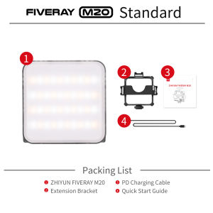 ZHIYUN FIVERAY M20C RGB 20W 2500K-10000K LED Video Light Photography Lights Fill Lamp App Control for Photo Studio Photography
