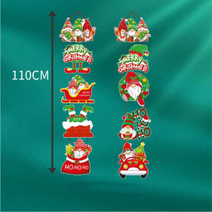 1Pair Merry Christmas Banner Christmas Decor Door Hanger Xmas Santa Home Ornaments Happy New Year