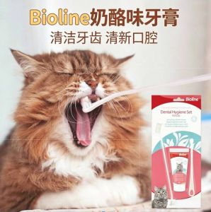 【SG】Bioline Pet Toothbrush Set Oral cleaning supplies to eliminate bad breath Edible toothpaste Cat Toothbrush