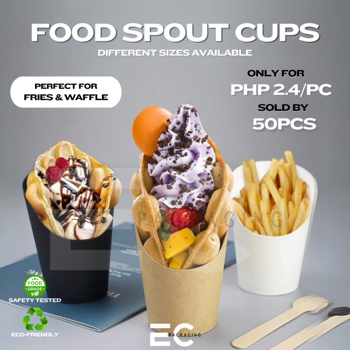 thumbnail image 2 of 100-Pack Kraft French Fry Cups 16 Oz - Disposable Grease-Resistant Food Cones For Fries, Snacks, Charcuterie 2 of 12