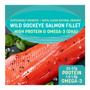 (DIRECT FROM FISHERMEN) Wild Frozen Canadian Sockeye Salmon Fillet (about 650G)