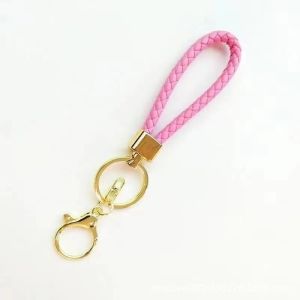 【Local Seller】Rope Keychain Multi-color Braided PU Leather Keychain Metal Lobster Clasp Keyring Backpack Pendant Ornamen