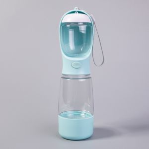 CANICECA 400ml Dog Water Dispenser with Poop Bag Container 3 in 1 Pet Water Bottle Leak Proof Dog Food Bottle Travel Use