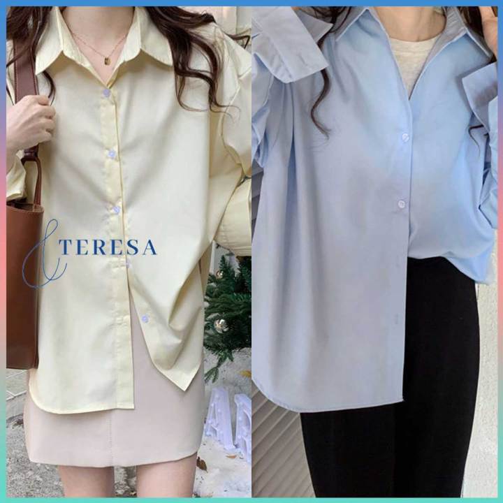พร้อมส่งจากไทย เสื้อคอปกเเขนยาว เสื้อเชิ้ตคอปกเเฟชั่น เสื้อครอป เสื้อ ...