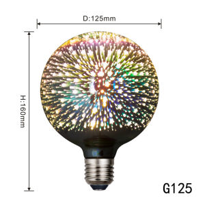Christmas Creative Light Bulb e27 Screw 3D Colorful Fireworks Decoration led 3D Colorful Art Bulb Edison