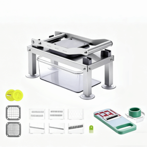 GUAIP with Storage Container Multi-Functional Vegetable Chopper Manual Stainless Steel Vegetable Slicer Creative Labor-saving Vegetable Cutter Meal Prep