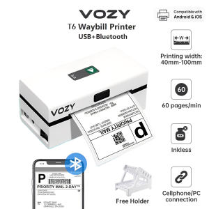 VOZY T5/T6/T7/T11 WiFi Waybill Printer Bluetooth Shipping Label Printer Cellphone USB Thermal Barcode Printer Label Sticker Printer