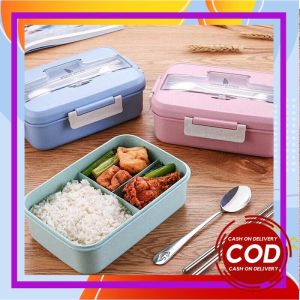 Lunch Box Set Kotak Bekal Makan Jerami Gandum kotak makan ​1000ml Free Sendok Sumpit