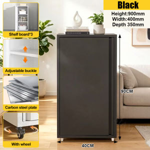 Metal Cabinet Adjustable Multi-Functional Storage Cabinet with Wheel for Home Office