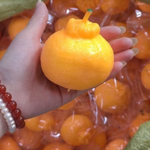 CHANBAEK Sound Effects Orange Squeeze Toy Crunchy Moldable Crackling Orange Squishy Toy Novelty Building Blocks Sensory Stress Ball Office Desk Toy