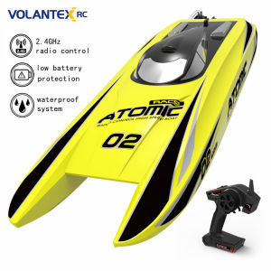 VOLANTEXRC RC Boat 2.4GHz radio system 60km/h Brushless Improved Waterproof Design ABS Unibody Hull Water Cooling High Speed Racing Boat Low Battery Protection Atomic 792-4 PNP/RTR
