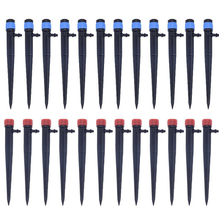 La Farah Drip Micro Sprinkler Heads With Stake: 360 Degree Sprinkler Nozzle With 1/4" Drip Irrigation Tubing - 10 Pack Drip Spray