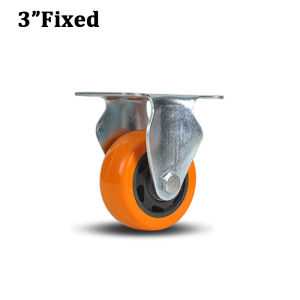 3 "4" 5 " Universal PU Orange CASTER WHEEL roller Heavy-duty caster Swivel with Brake and Fixed (sold per piece)