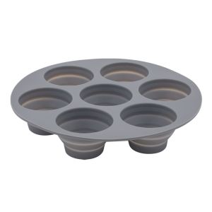 MUSCLEX 7 Ly Khuôn nướng bánh muffin dùng cho nồi chiên không dầu Silicone cấp thực phẩm 6.9" Tròn Khuôn làm bánh muffin bằng silicon chống dính Tự làm Chịu nhiệt Khuôn nướng bánh cho nồi chiên không dầu Tương thích với nồi chiên 3.55.8 lít