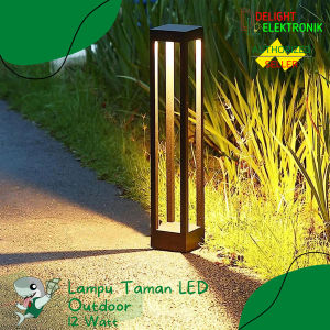 Lampu Taman LED Minimalis Outdoor Hitam 12 W Watt