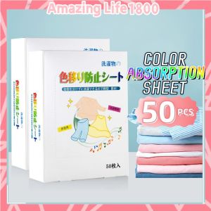 (50 PCS) Anti Stain Color Absorb Film Color Absorption Sheet Fabric Paper Anti Dye Mix Color Proof Cloth Laundry Papers