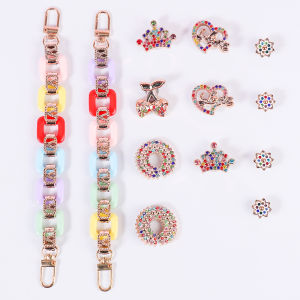 Colorful Luxury Jewelry Crocs Charms Shoes DIY Buckle Crystal Diamond Accessories Removable Clogs Decoration Set for Crocs