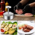 Burger Press with 100 Free Patty Papers, Stainless Steel 4.5inch Adjustable Hamburger Patty Maker, Non-Stick Hamburger Press for Kitchen BBQ Grill. 