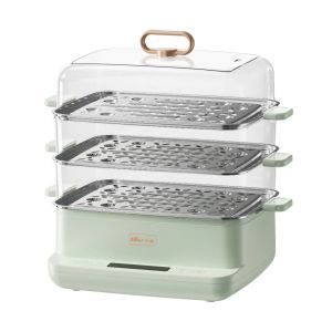 Nồi Hấp Điện 3 Tầng 12L Đa Năng Bear DZG-CA2G2 (EFS-4H27E) - Khây Hấp Bằng Thép - Hàng Chính Hãng