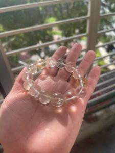 Natural cystal 天然 White quartz白水晶+ White Phantom 白幽灵 共生矿体 16mm
