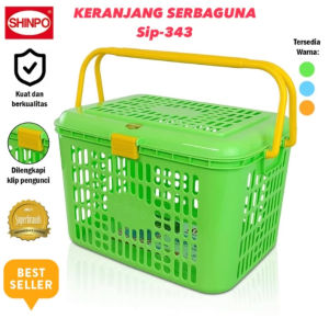 (BISA COD) PROMO Shinpo SIP-343 Keranjang Serbaguna Plastik Tenteng Storage Kiwi Multipurpose Basket Tempat Penyimpanan / Keranjang Pasar / Keranjang Belanja / Multifungsi