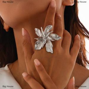 [COD] Big House Vintage Big Flower Ring For Women Irregular Metal Punk Finger Ring Party Jewelry Gifts