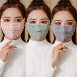 Khẩu Trang Vải Nữ Hoa Nhí Thời Trang Che Gò Má Chống UV Dày Dặn Thoáng Khí Êm Tai