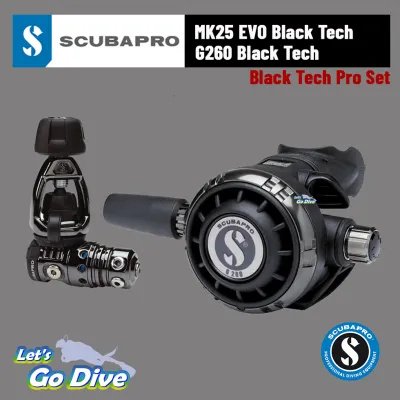 SCUBAPRO - MK25 EVO BT + G260 Carbon Black Tech Set - อุปกรณ์หายใจดำน้ำ - Regulator Set - Reg set