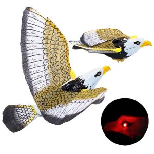 Flying Hawk Bird Hanging Eagle Flying Owl Electric Flying Eagle Electronic Pet Toy Rotating Simulation Flying Bird With Light Music