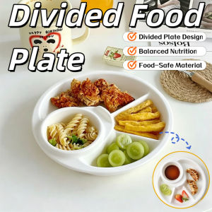 Breakfast Divided Plate 4 Grid Microwavable Healthy Diet Plate Dinner Portion Control Picnic Tray