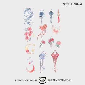HBESTY Cute national style color tattoo sticker waterproof lasting arm collarbone universal trend covering creative small pattern personality