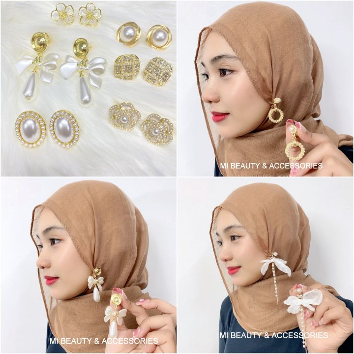 Hijab earrings Lushpins, Luxury, Accessories on Carousell