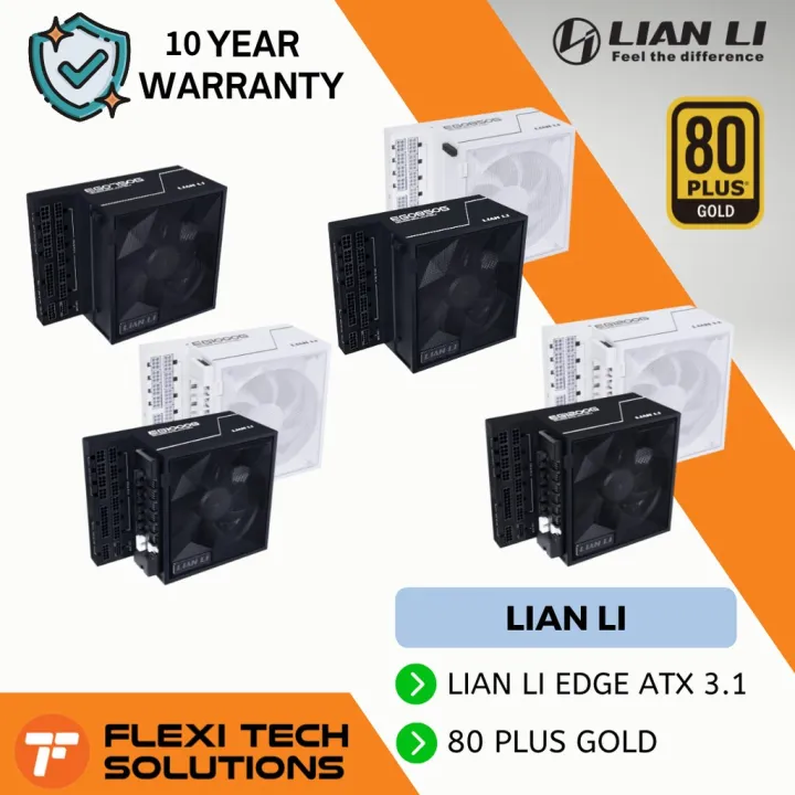 Flexi Tech LIAN LI EDGE 750W/850W/1000W/300W 80 PLUS GOLD L-SHAPED DESIGN ATX 3.1 PSU Power Supply