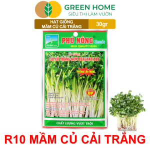 Hạt Giống Mầm Củ Cải Trắng Greenhome Gói 30g Dễ Trồng Quanh Năm Nảy Mầm Cao Thu Hoạch Nhanh Năng Suất Cao R10