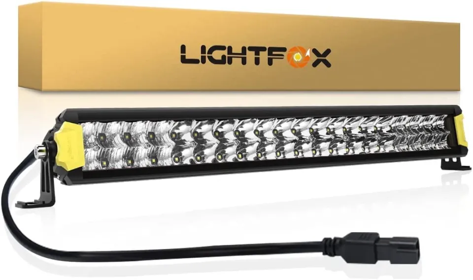 LIGHTFOX Professional IP68 Waterproof LED Light Bar 20 Inch Dual