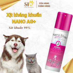 Xịt khử mùi khử khuẩn Nano Silver an toàn cho thú cưng khay vệ sinh chậu cát chai 500ml
