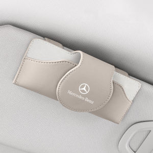 Mercedes Benz Car Leather Glasses Storage Box Sun Visor Sunglasses Holder For EQE EQC W207 W211 W205 W212 W204 W220 W206 W124 W213 W218 W222 CLA CLS GLA GLB GLC GLE GLK  Accessories
