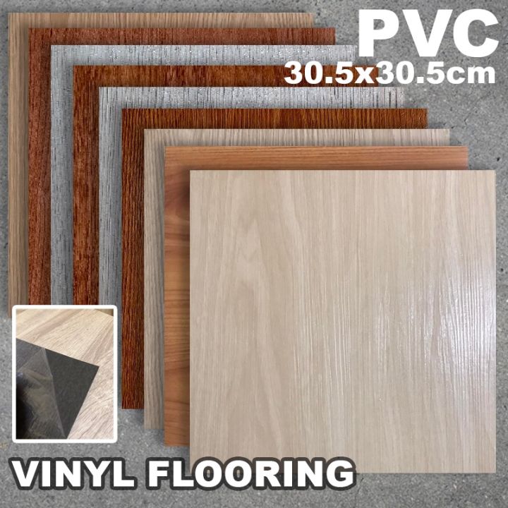 Selfadhesive Vinyl Tiles Flooring 30x30cm Wood Grain Waterproof Floor