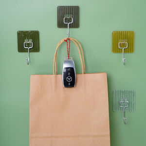 Móc Dán Tường Chịu Lực Chất Liệu Nhựa Mica Trong Suốt Móc Treo Quần Áo Gắn Tường Xoay 180 Độ Siêu Dính Không Cần Khoan.