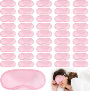 Aneco 50 Pieces Blindfold Eye Mask Shade Cover with Nose Pad and Adjustable Strap for Travel Sleep or Party Supplies