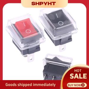 SHPYHT 5 cái push button mini chuyển 2pin snap-in on off Rocker chuyển đổi với không thấm nước bìa đen