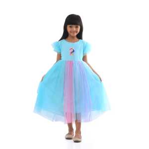Gaun pelangi anakDress kuda poni anakBaju pesta anak unicorn