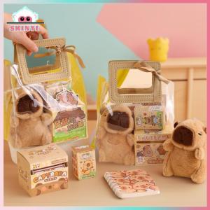 Skinye ✨Ready Stock✨ Kawayi Cute 1ชุดสติกเกอร์ปากกาโน้ตบุ๊คจี้ตุ๊กตากระเป๋าถือรางวัลสุดท้ายกระเป๋าของขวัญเครื่องเขียนสำหรับนักเรียน Kawaii capybara ชุดเครื่องเขียน