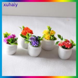 xuhaiy 3 cây trong chậu mô phỏng cây xanh thu nhỏ Nhà búp bê 1:12