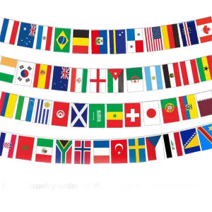 Football Party Flags Hanging Banner 48 Countries Sports Event Decoration Indoor Outdoor