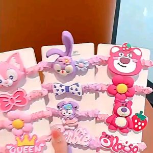 Set 5 dây cột tóc gắn charm dễ thương gam màu pastel(đóng túi opp không tag giấy)