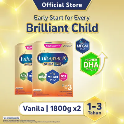 [Paket isi 2] Enfagrow A+ 3 Susu Formula 1-3 Tahun Rasa Vanila 1800gr